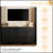 Farmhouse TV Stand with 2 Drawers for TVs Up to 70 Inches, Versatile Wood Grain Sideboard with Adjustable Shelves and Rustic Handles, Mid-Century Buffet Cabinet for Living Room/Bedroom, Black