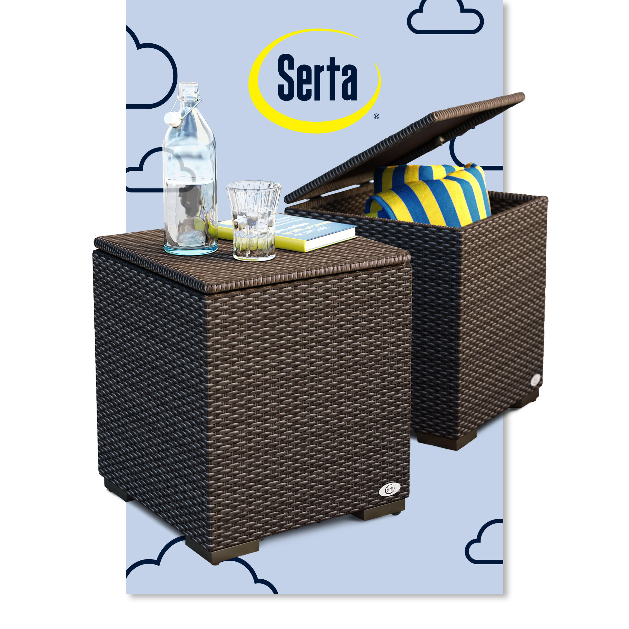 Serta Laguna Outdoor Patio Furniture Collection Storage Side Table