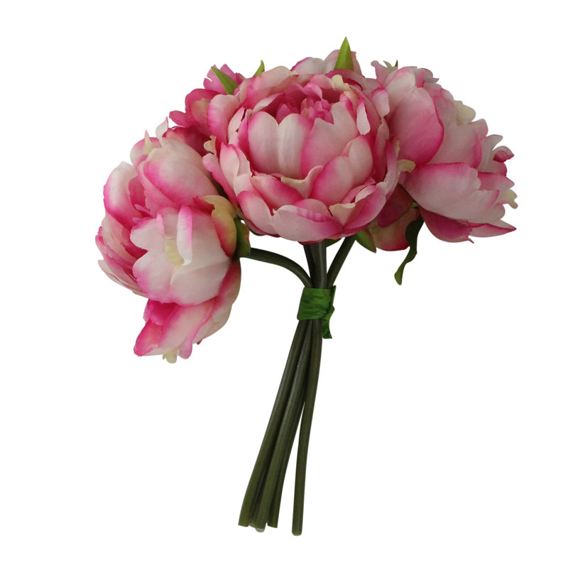 9.5" Pink Peony Artificial Flower Bouquet