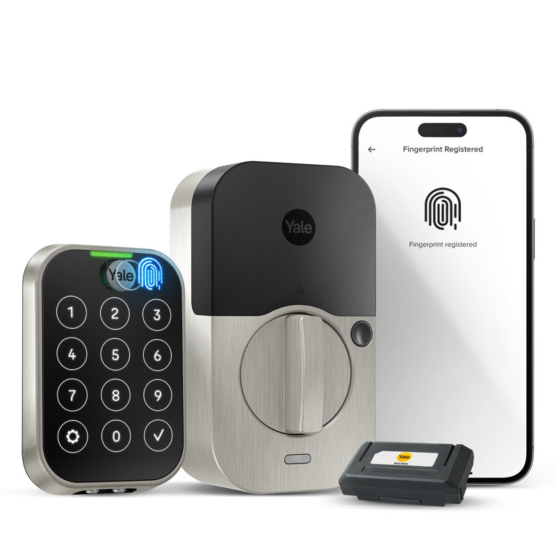Verrou intelligent à écran tactile 2 touches avec lecteur d'empreintes digitales et Wi-Fi Yure Assure Lock de Yale, Wi-Fi