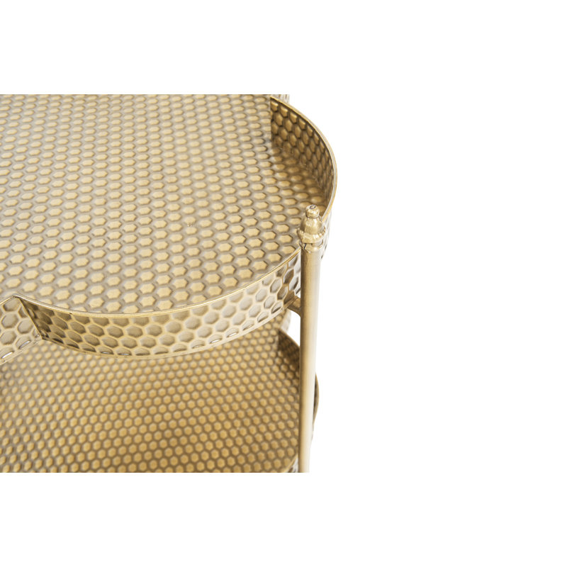 Kusiak Metal Bar Cart, Antiqued Brass