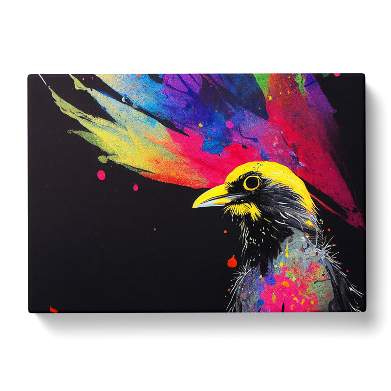 Desirable Crow Bird Art Abstract - Wrapped Canvas, 35cm H x 50cm W x 3cm D