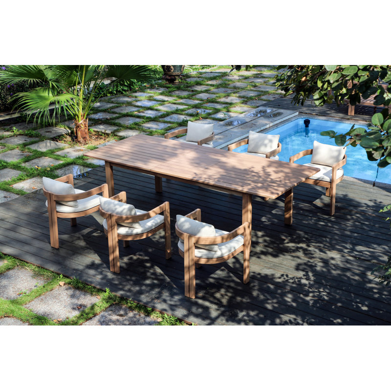 7 Piece Dining Set, Beige