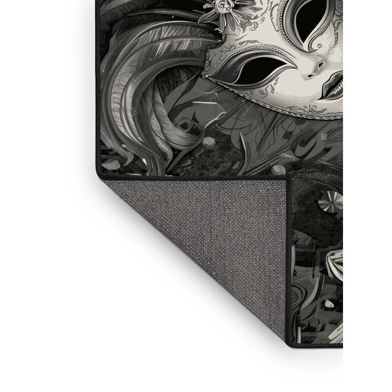 Tapis brun moelleux doux et moelleux Snediker Masquerade Ball Masks, 8x10