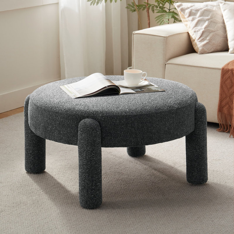 Modern Unique Design 32.3" W Upholstered Ottoman, Dark Gray