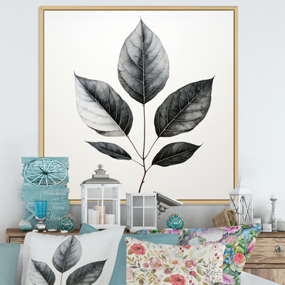 " Black Onyx Outline Leaf "