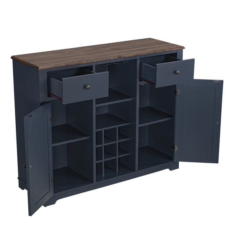 Buffet 2 tiroirs 47 po FWC20103B, Marine / Brun