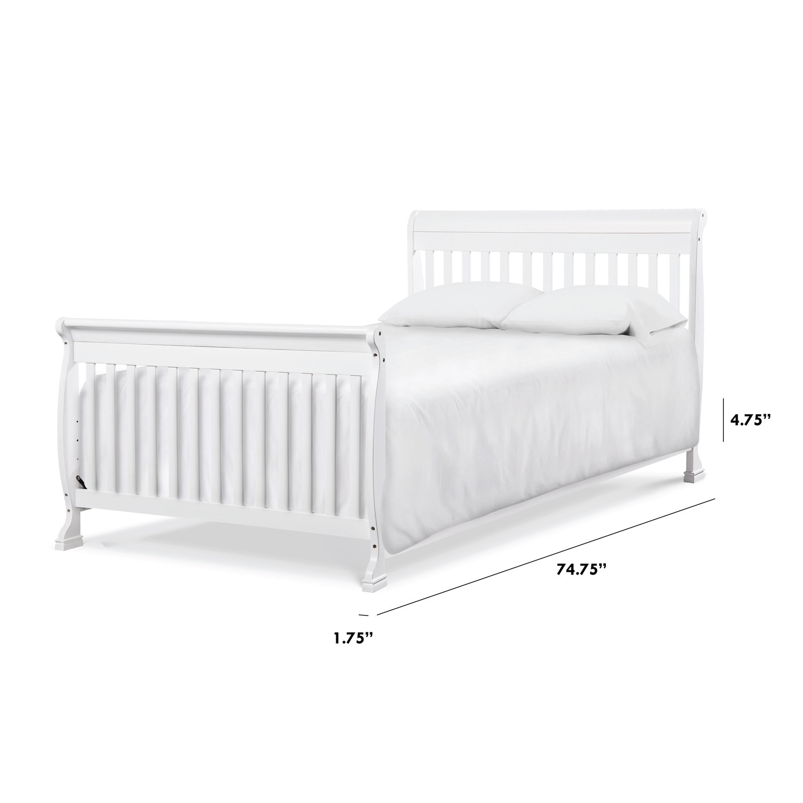Twin Bed Conversion Rails, White