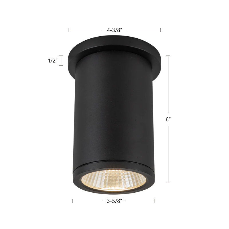 Nordic 1 - Light LED Flush Mount, 15 W, 6" H x 4.38" W x 4.38" D, White