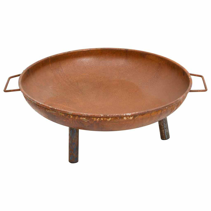 Foyer d'extérieur en acier, Brun, H 11,02 po x l 23,23 po x P 27,56 po
