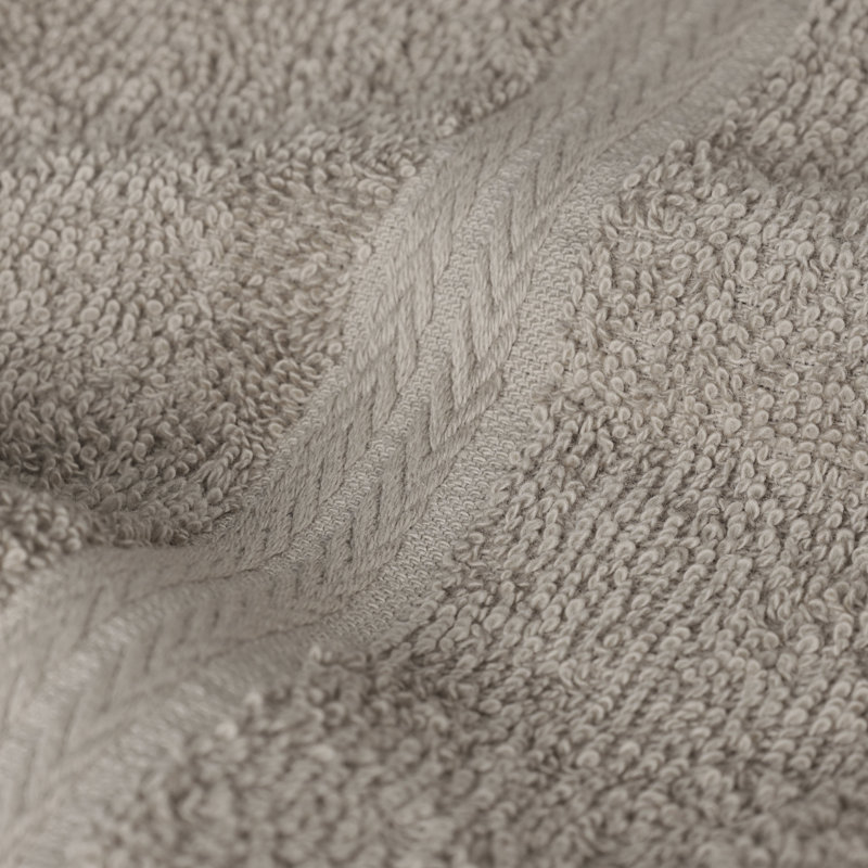 100% Cotton Lightweight Quick-Drying Absorbent 6-Piece Towel Set, Stone Gray