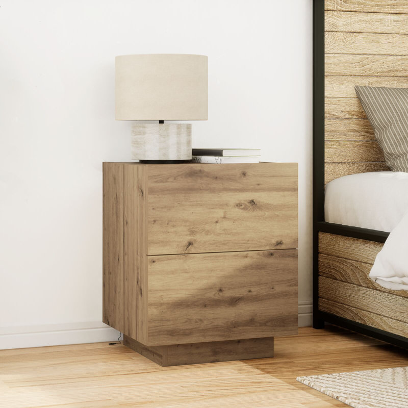 45cm W Manufactured Wood Bedside Table