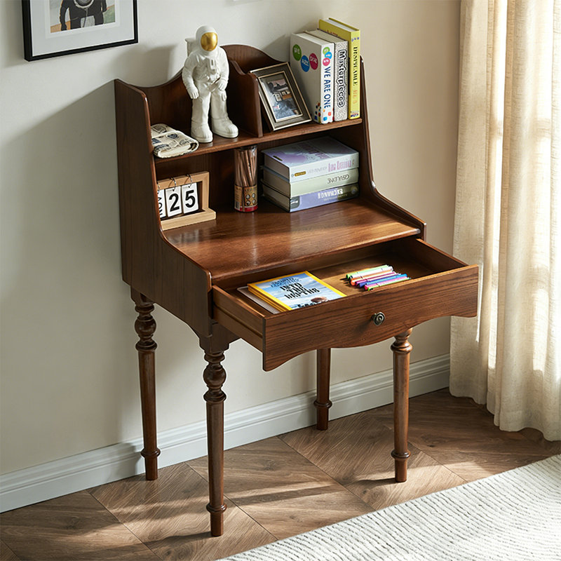 Bureau d'écriture moderne simple en bois d'hévéa, H 47,24 po x l 25,98 po x P 18,11 po