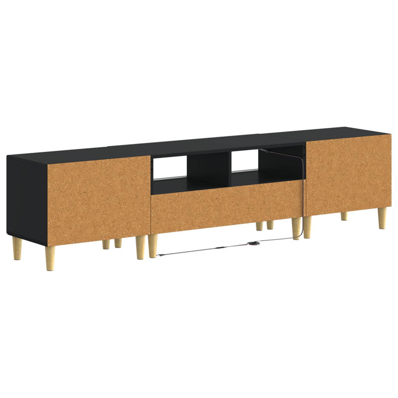 TV Stand, 43cm H x 178cm W x 35cm D, Black