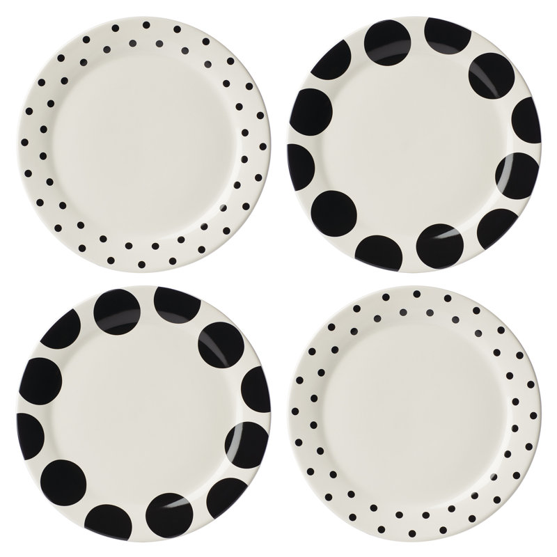 On the Dot Assorted Dinner Plates, Set of 4