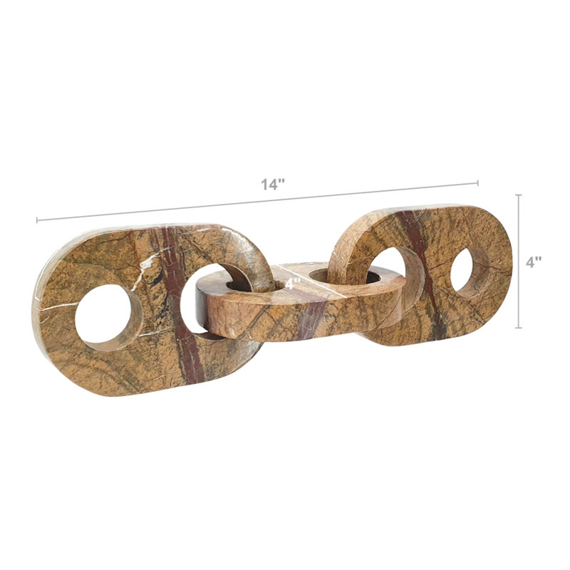 Decorative Marble Chain Sculpture,Brown