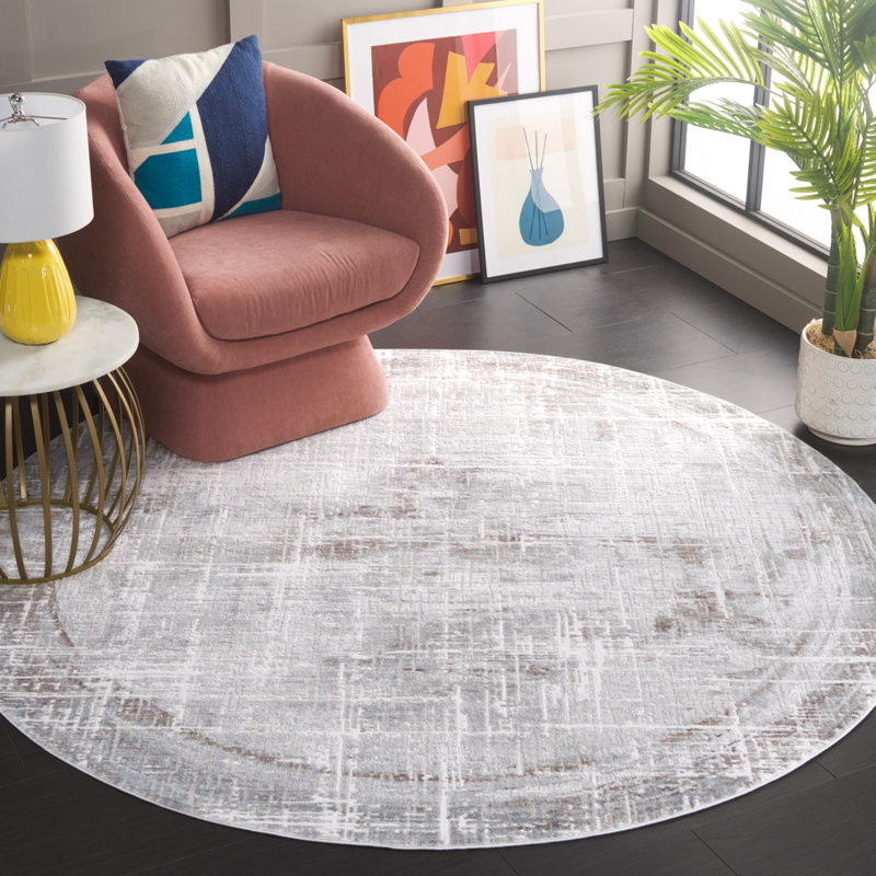 Tapis abstrait Platinum Performance, Rond 6 pi 7 po