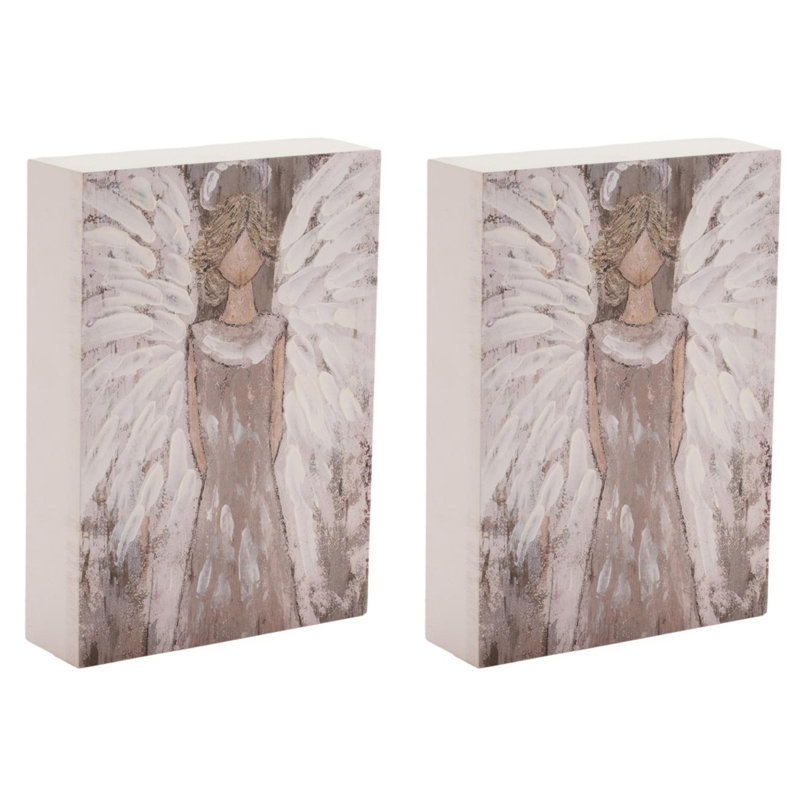 Enseigne rustique en forme d'ange (ensemble de 2)