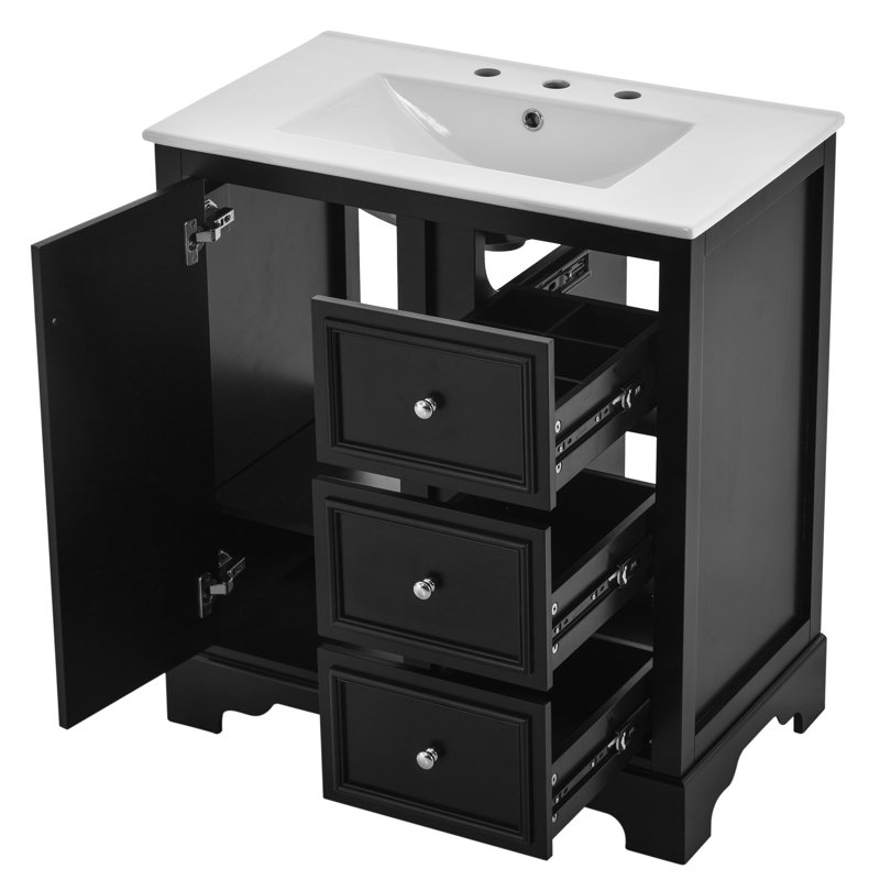Tooba 18.48'' Bathroom Vanity with Top, Black