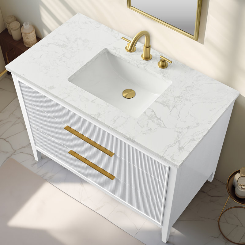 Emma 42" W Single Vanity, White