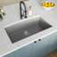 Évier de cuisine à simple cuve encastrable 32 po x 19 po Quartz-89728277