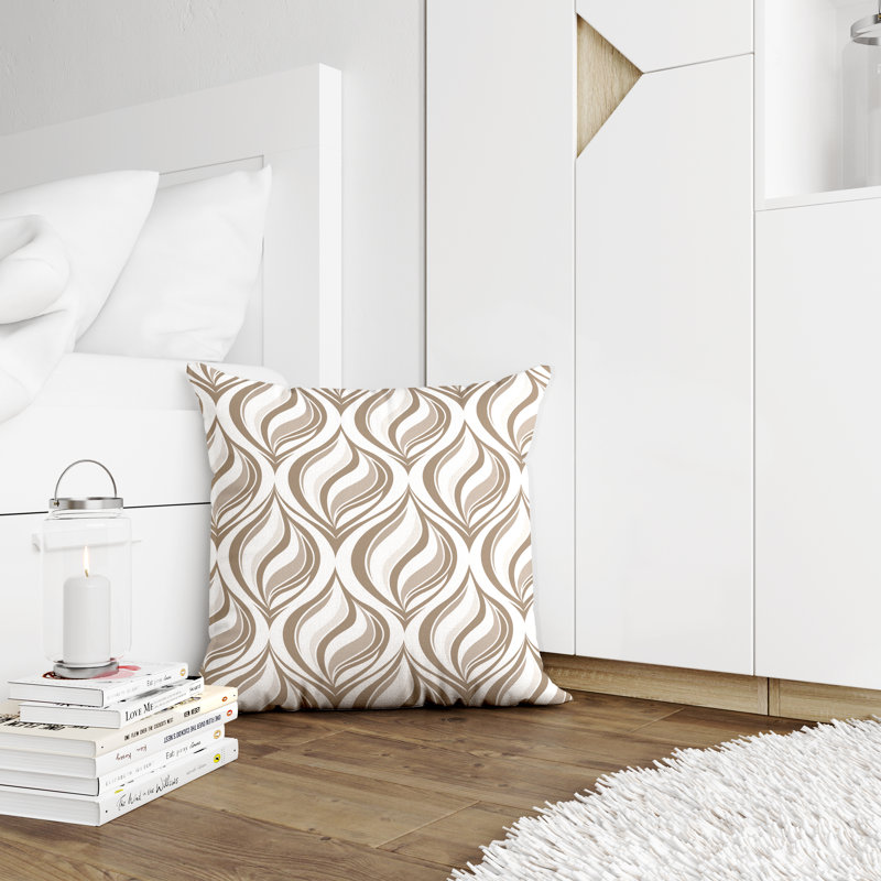 Housse et insert de coussin décoratif en polyester, Beige, L 15 po x H 15 po