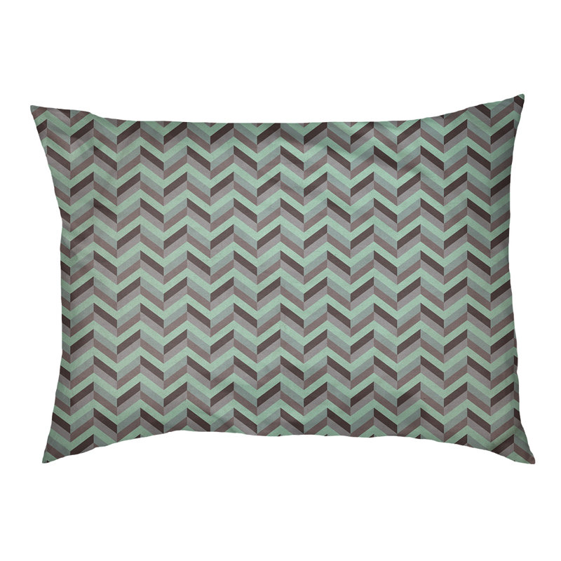 Coussin pour chien chevron Byrge, Moyen (L 29,5 po x P19,5 po x H 9,5 po), Menthe et brun