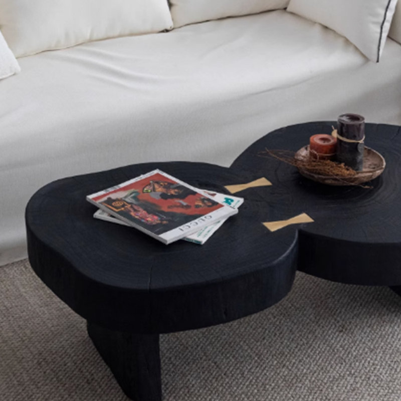 Semi-unique design black coffee table