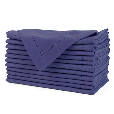  Serviettes en tissu, tissu à serviettes ajourées, ourlet Picot généreux de 20 po x 20 po et coin à onglets, utilisation quotidienne de qualité supérieure, parfaite pour les fêtes, les dîners, les mariages et les cocktails, ensemble de 12 couleurs de Pâques bleu marine