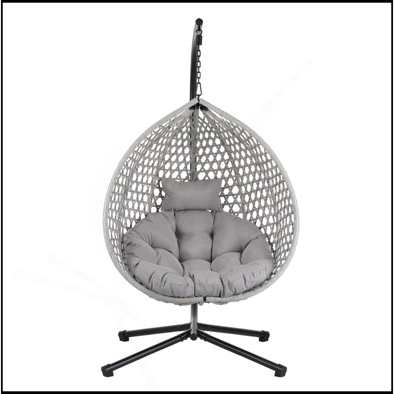 Fauteuil à œufs suspendu polyvalent pour l'intérieur et l'extérieur, Gris, Gris