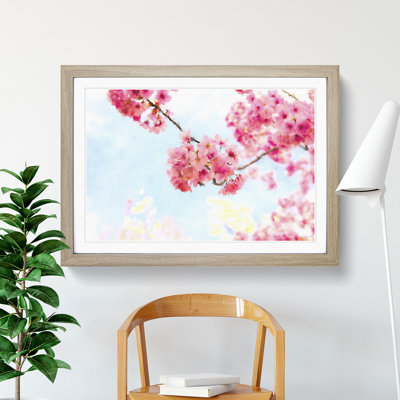 Pink Sakura Blossom Tree in Bloom - Picture Frame Graphic Art Print