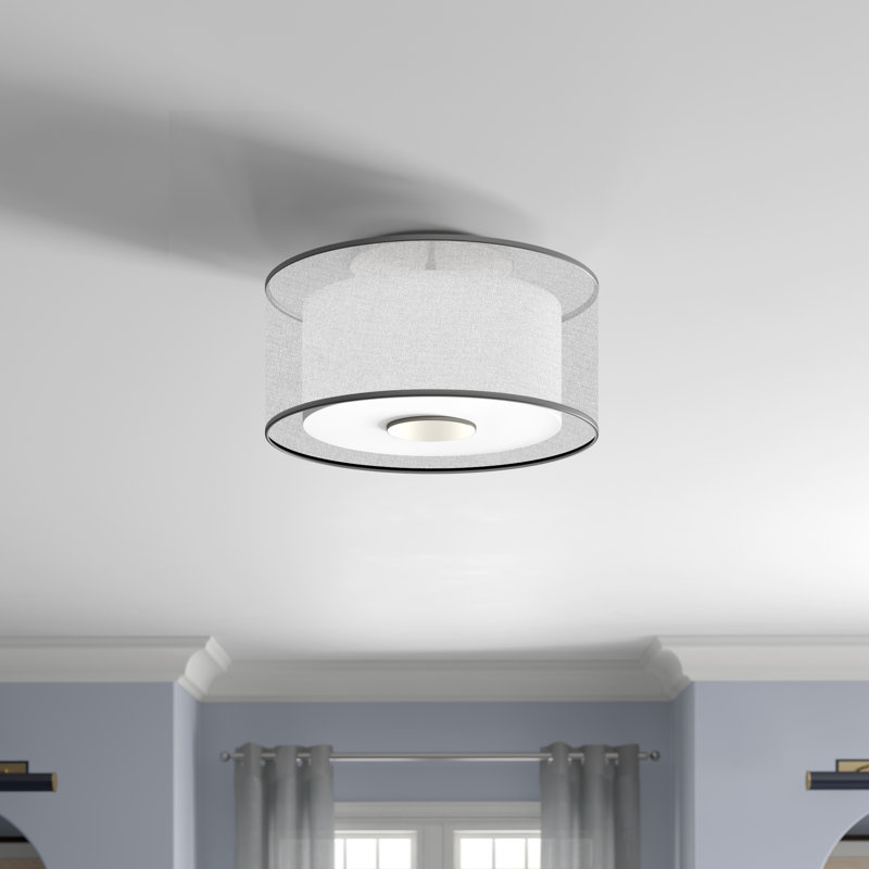 Saturnia 2 - Light Semi Flush Mount, Deep Patina Bronze