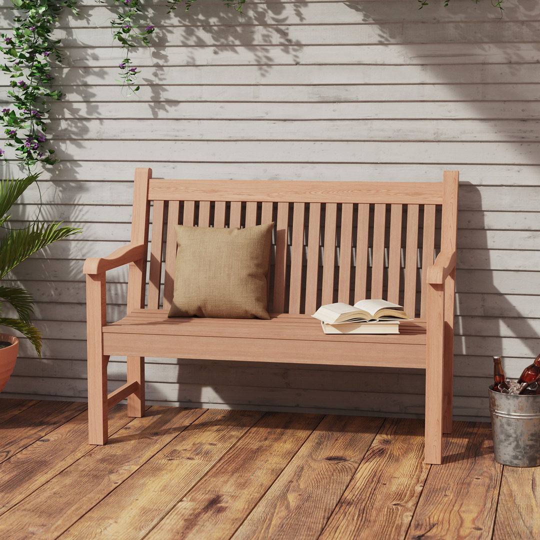 Zorria Outdoor Bench Garden Bench, 2-Person Poly Lumber Patio Bench, All-Weather Outdoor Bench That Never Rot, Memorial Bench, Suit for Garden, Porch and Park Red Barrel Studio® 