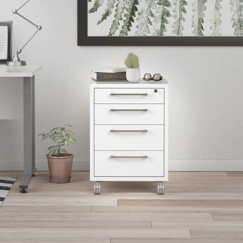 Eggen 4 Drawer Filing Cabinet, White