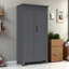 Armoire de rangement pour outils en métal de 73 po de hauteur, avec un grand espace de rangement pour le garage, l'entrepôt, le jardin, le bureau, le salon, la salle de bain et la buanderie (ardoise)