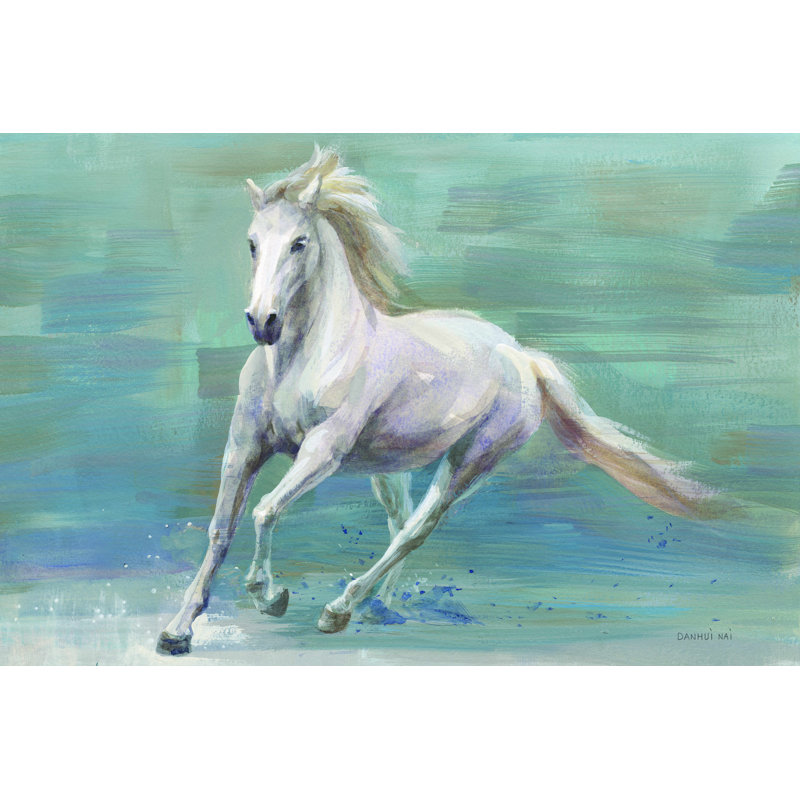 Courir librement - peinture sur toile tendue, H 20 po x l 30 po