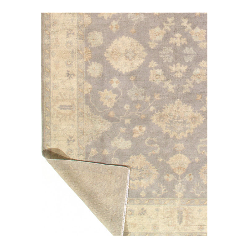 Tapis de zone en laine 9 pi x 13 pi noué la à la main one-of-kind Leedey