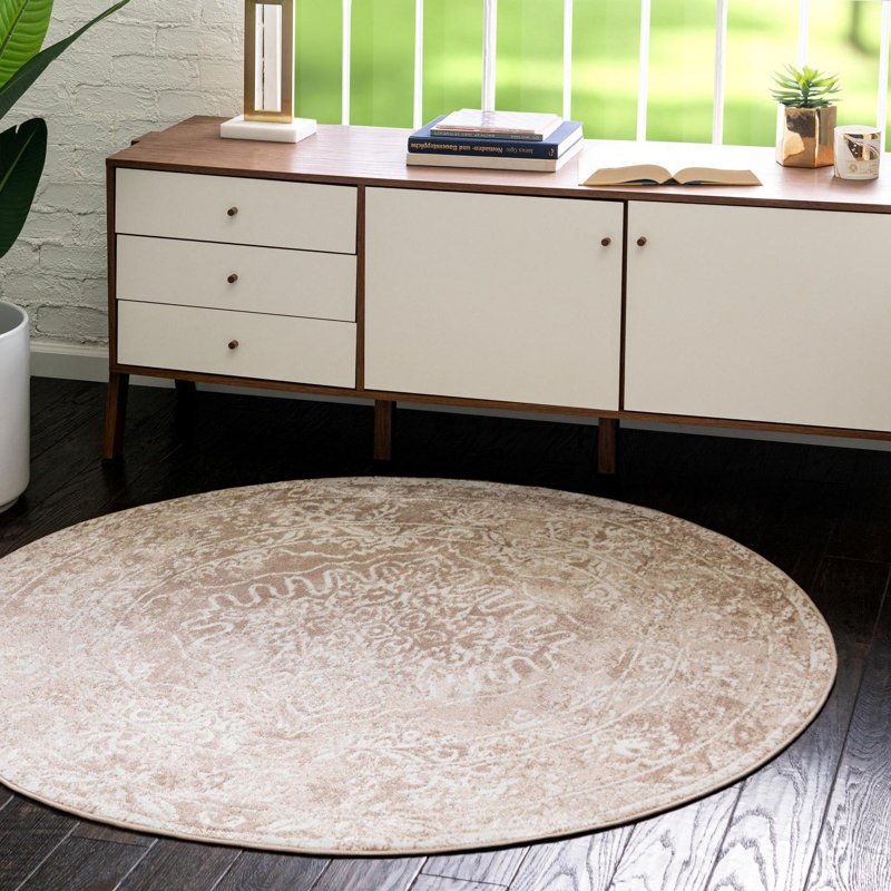 Oriental Indoor Rug, Round 5'3"