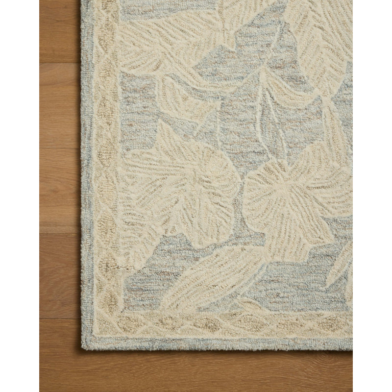 Tapis bleu / naturel Loloi Lenore, Rectangle 8 pi 6 po x 11 pi 6 po