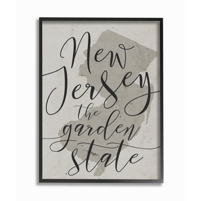 «New Jersey Garden State» par Daphne Polselli, reproduction d'art textuel sur toile