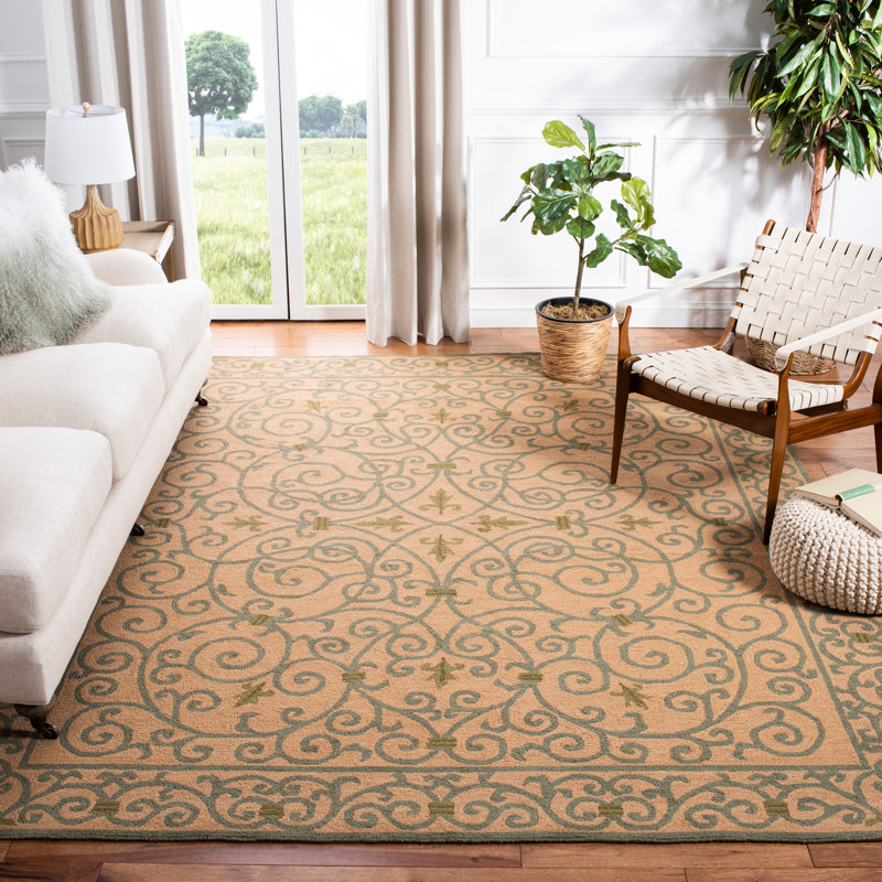 Brayton Hand Hooked Wool Pile Oriental Rug, Rectangle 9' x 12'
