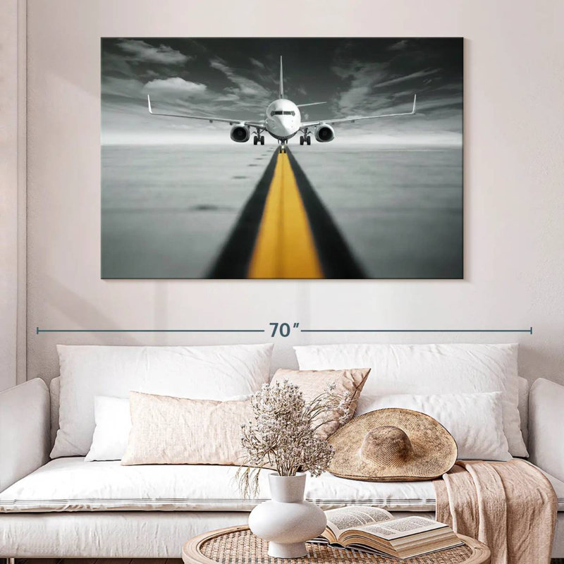 Mehar avion sur la ligne jaune, H 34 po x l 51 po