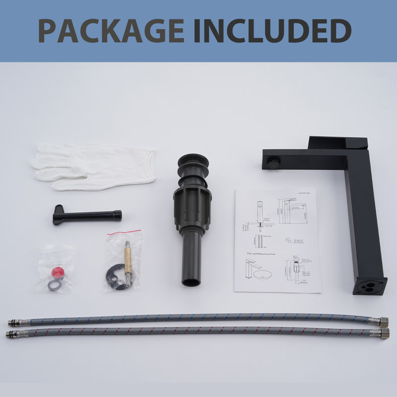 Matte Black Stainless Steel High Arc Single Handle Bathroom Faucet