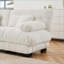 Canapé modulaire en U avec 2 repose-pieds modulaires pour le salon | Chenille | Blanc neige-1491370372