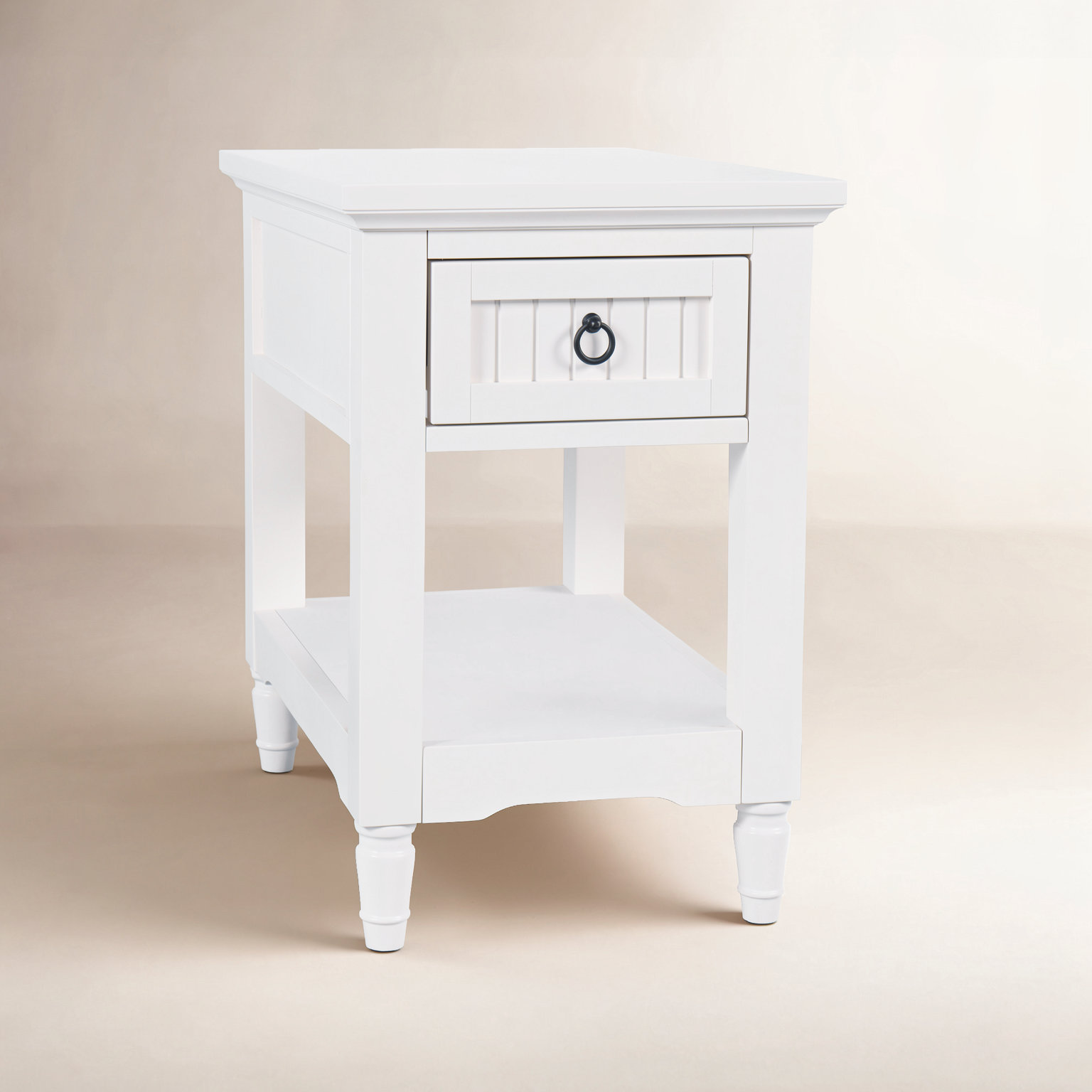 Alleya Chairside End Table, White