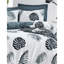 Ensemble de housse de couette 100% coton Monstair blanc / noir / bleu foncé-1060800754