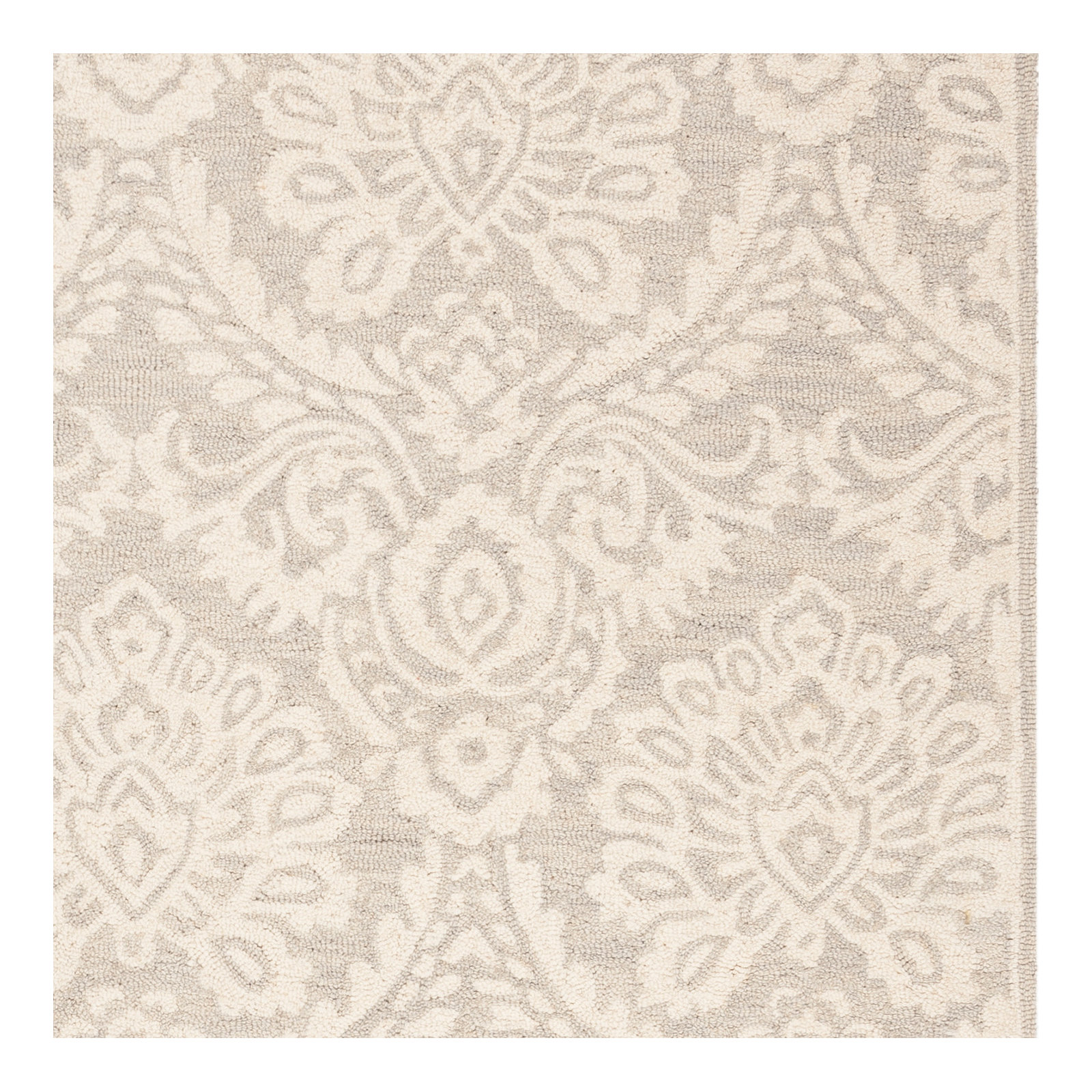 Tansy Handmade Wool Silver / Ivory Rug, Rectangle 3' x 5'
