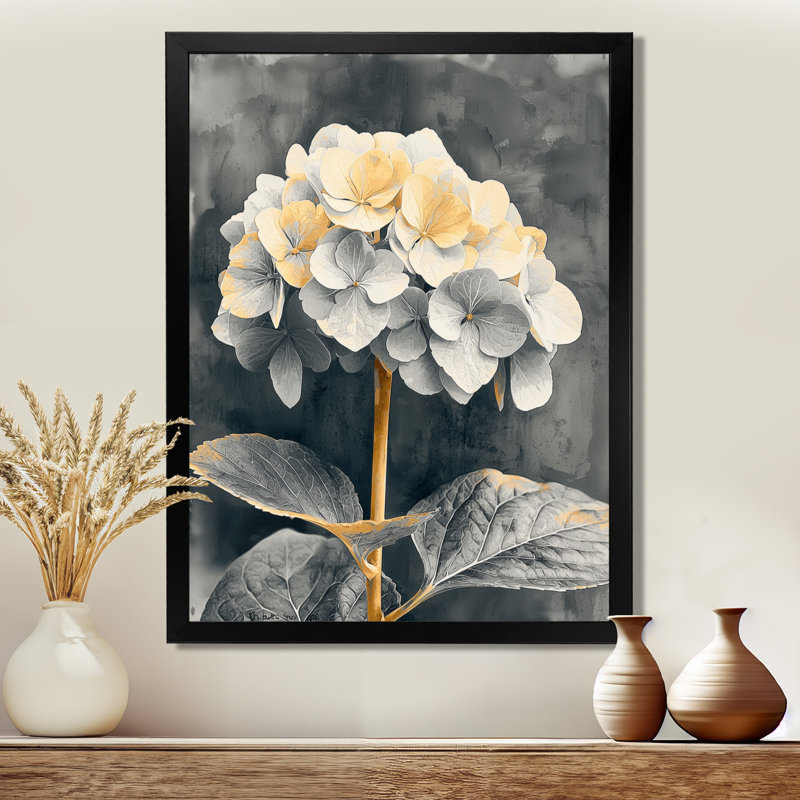 Hartlepool - Décoration murale florale, H 32 po x l 16 po, Reproduction encadrée d'une seule photo, Noir