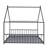 Full Size Metal House Bed, Black-2110046144-2110046147