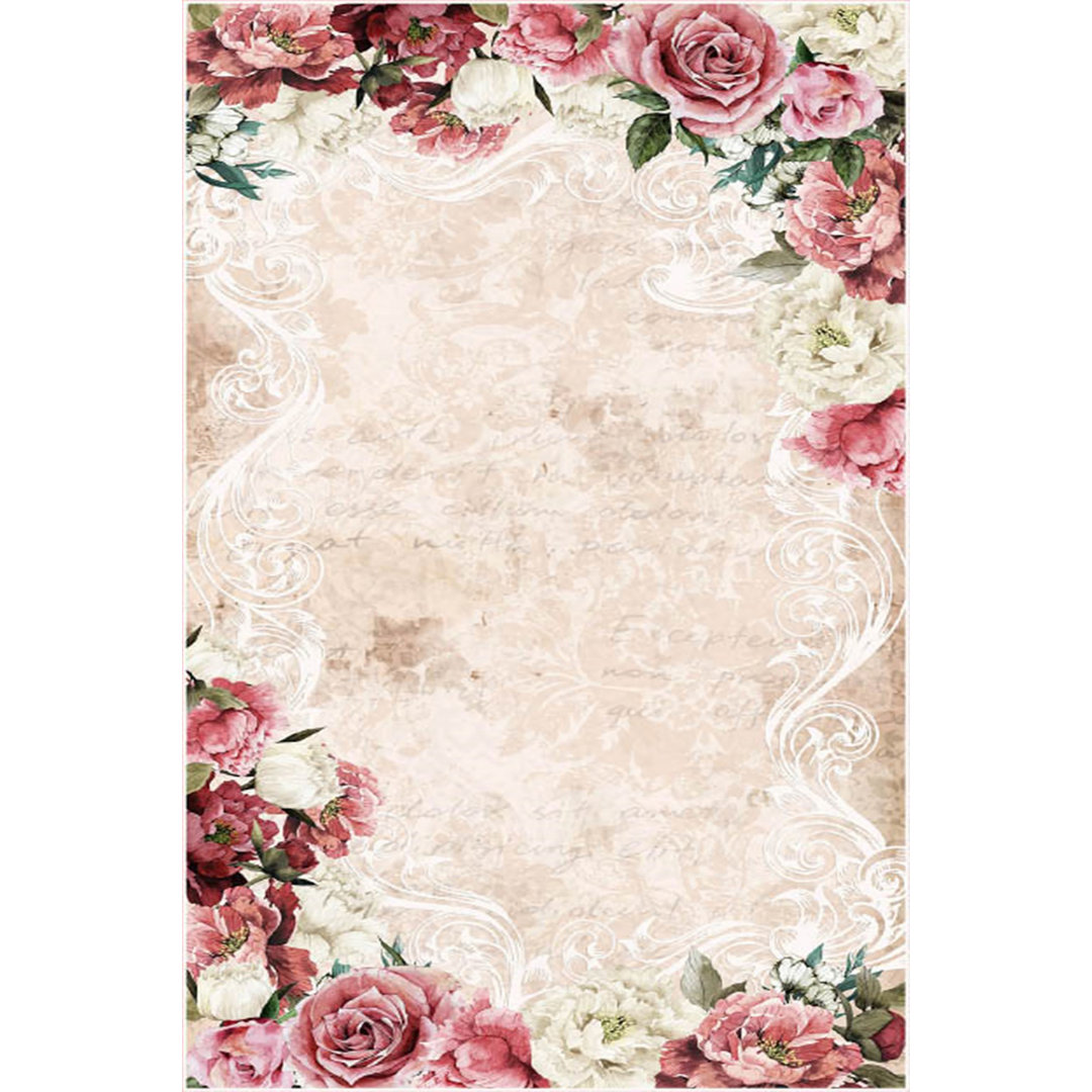 Flachgewebe-Teppich Sheyla in Beige/Rosa